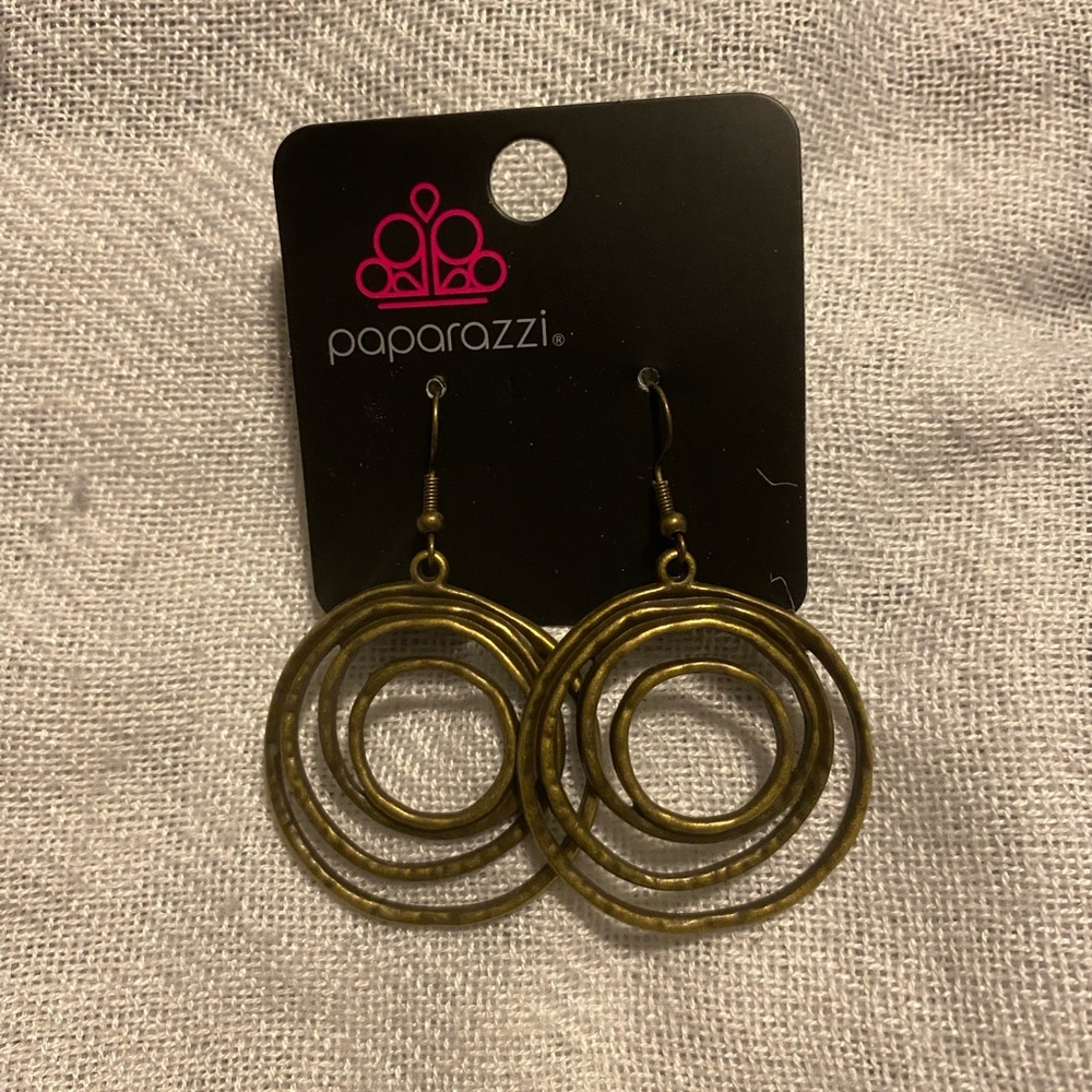 Paparazzi Brass Spiral Earrings